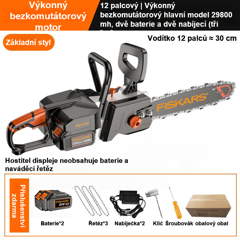 12 palcový | Výkonný bezkomutátorový hlavní model 29800 mAh, dvě baterie a dvě nabíjecí (tři řetězy)